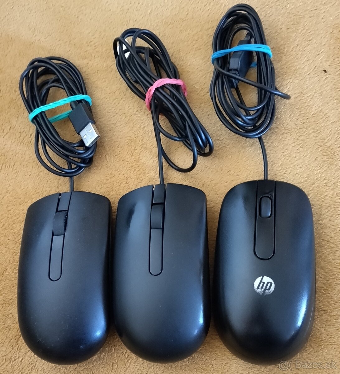 DELL a HP optická káblová myš