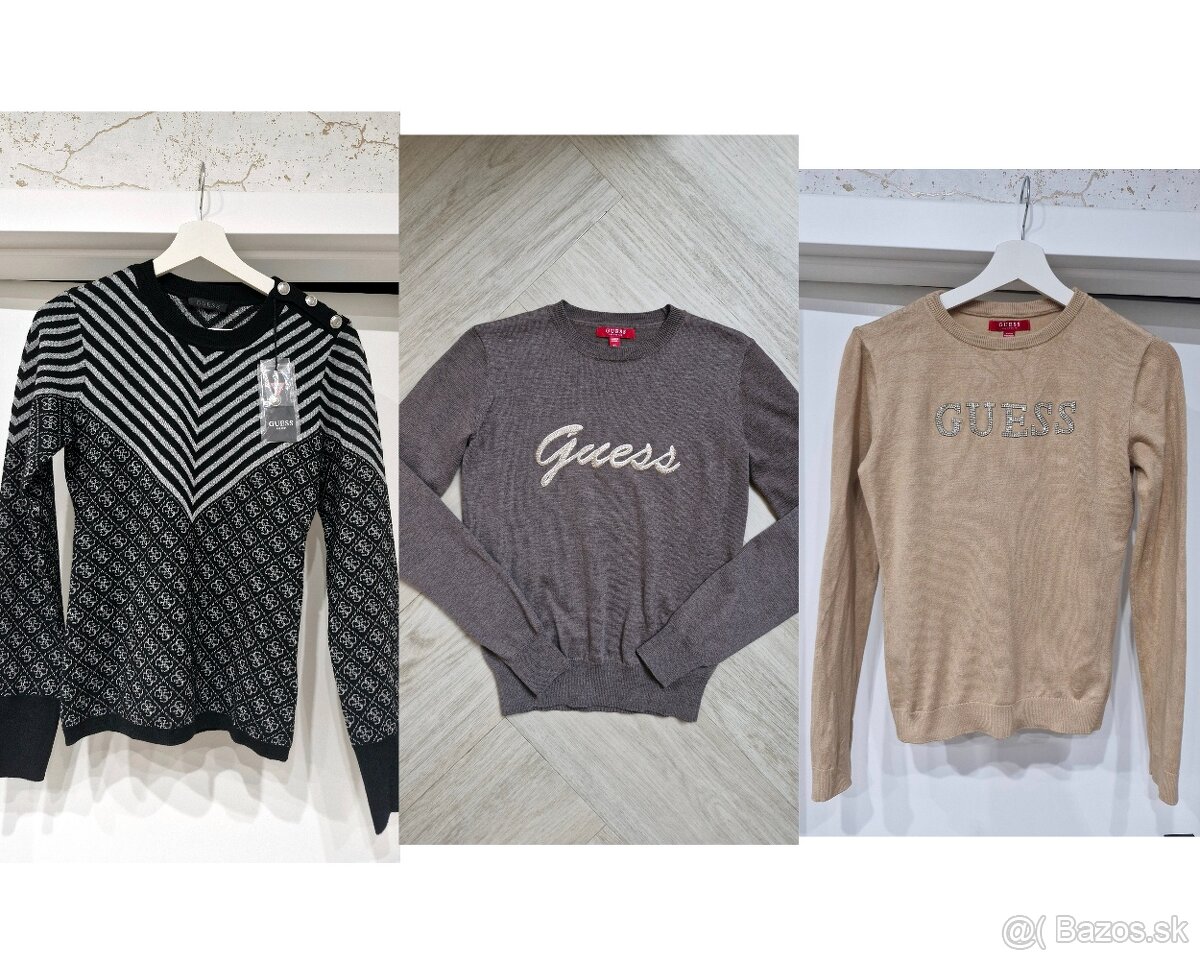 NOVE Guess pleteny monogram sveter XS, S