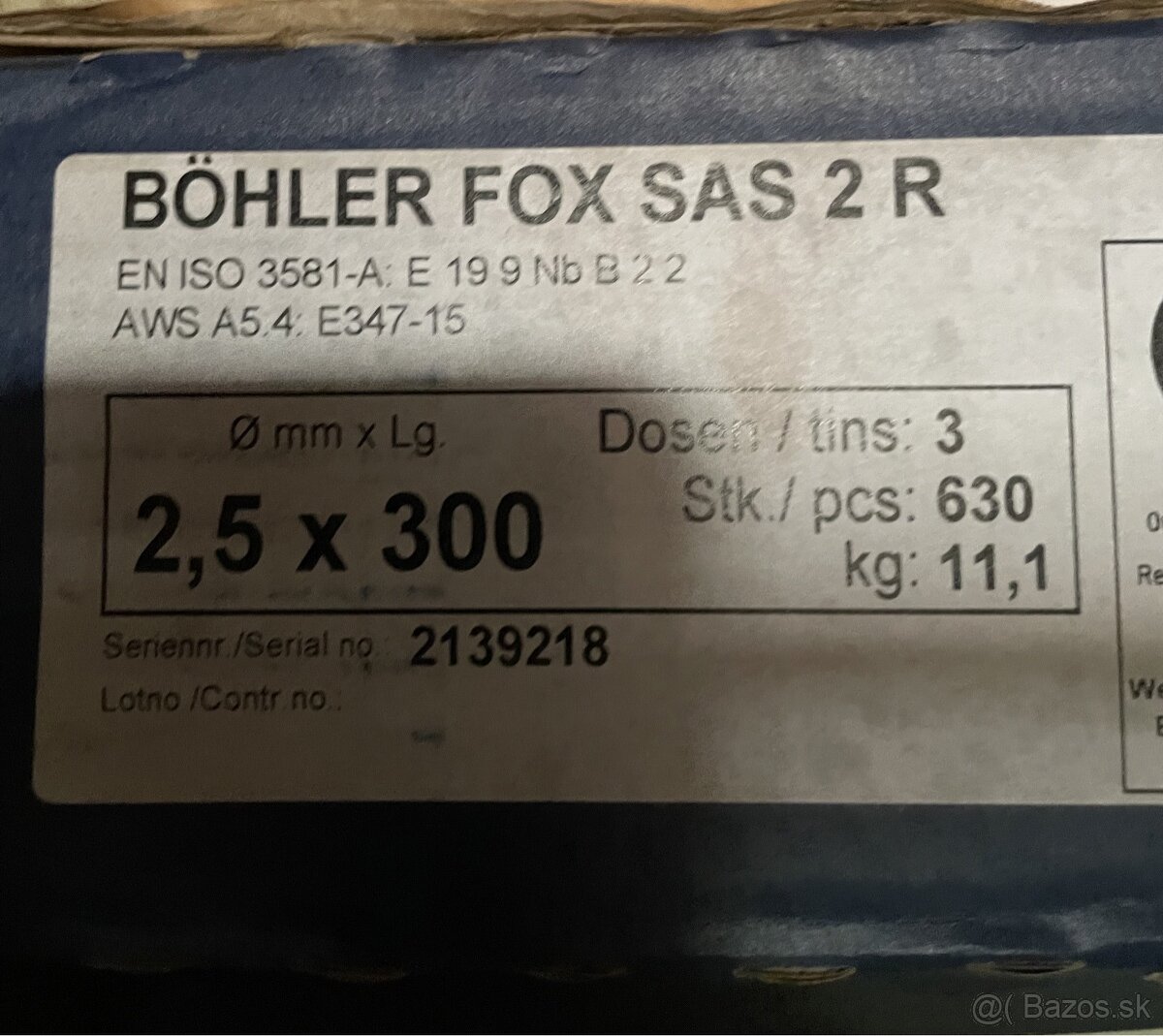 Predam elektrody nerez bohler fox SaS 2 R 2.5mm