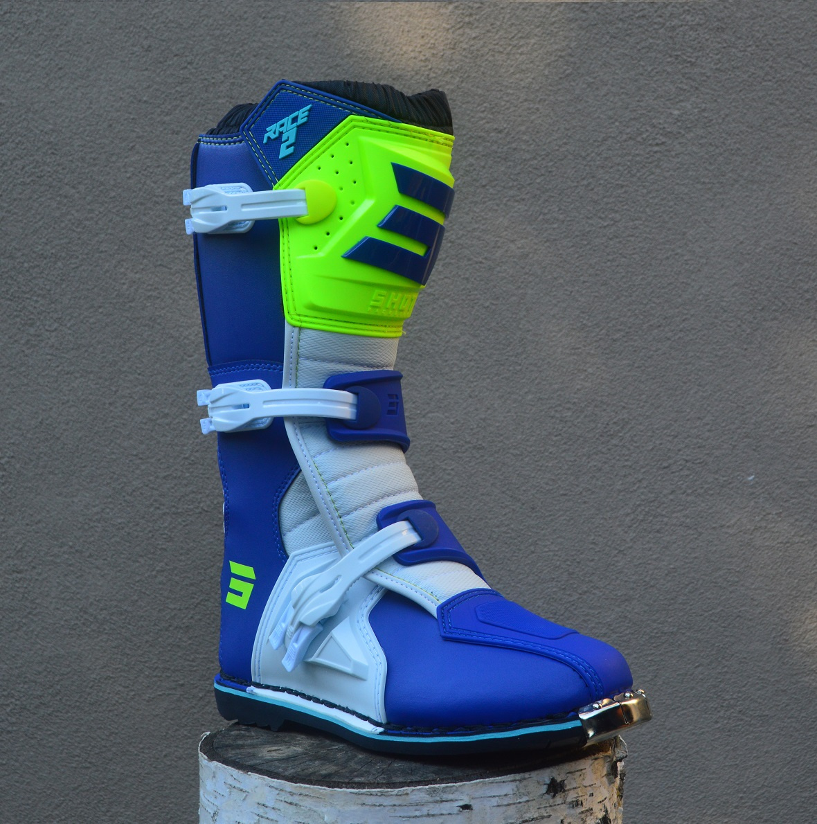 SHOT topánky boty čižmy modro žlté fluo