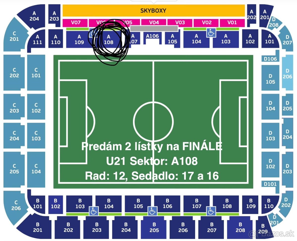 FINÁLE U21 2 vstupenky