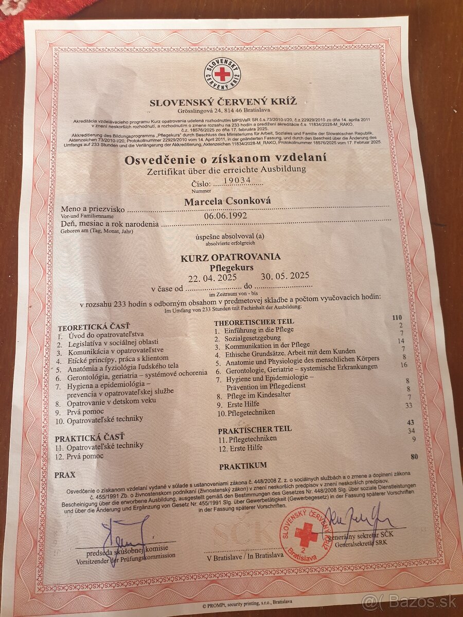 Zdravím hľadám ai pracu ako opatrovateľka v okolí
