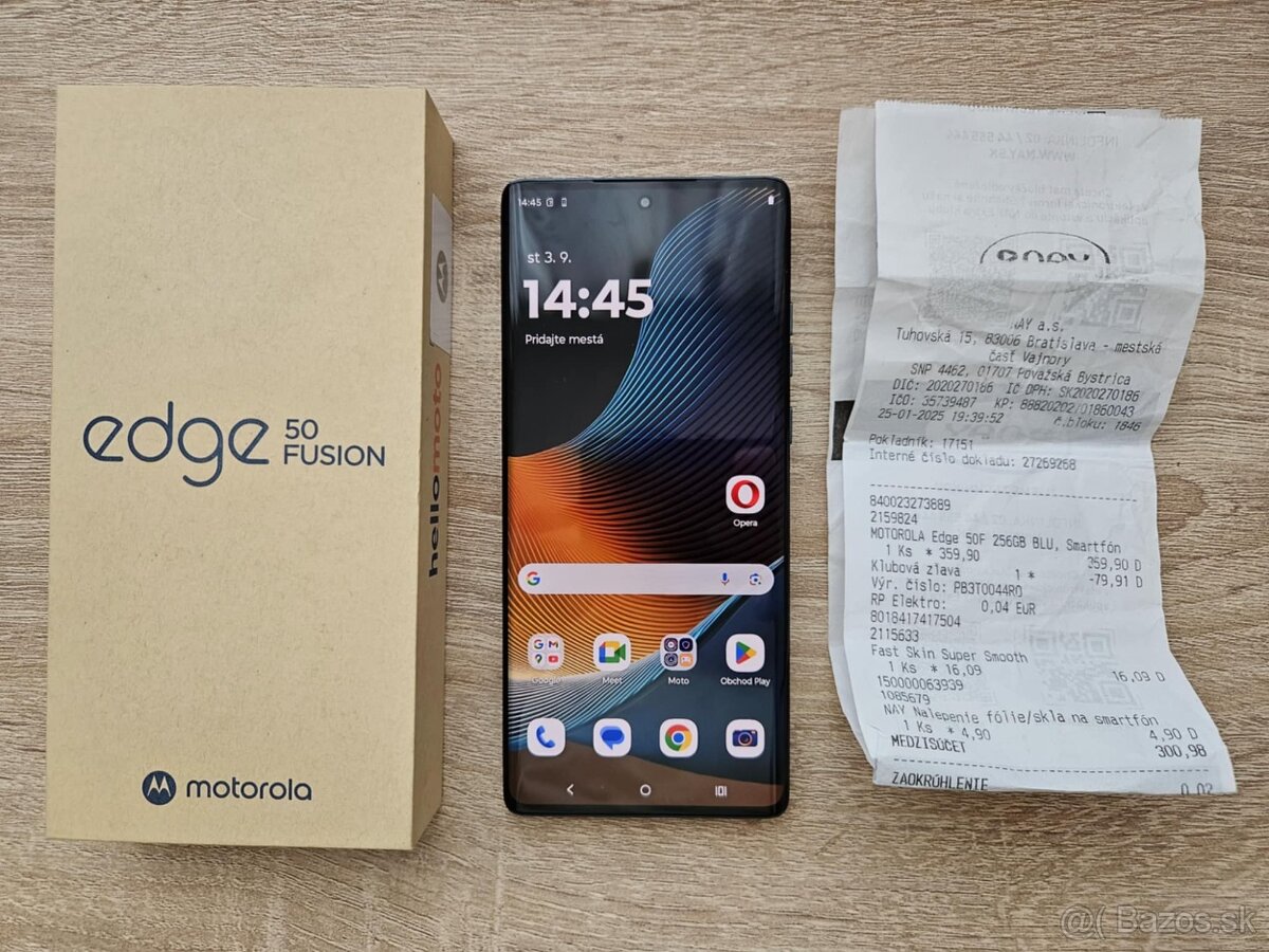 Motorola EDGE 50 Fusion 5G 8GB/256GB Blue, top, zaruka NAY