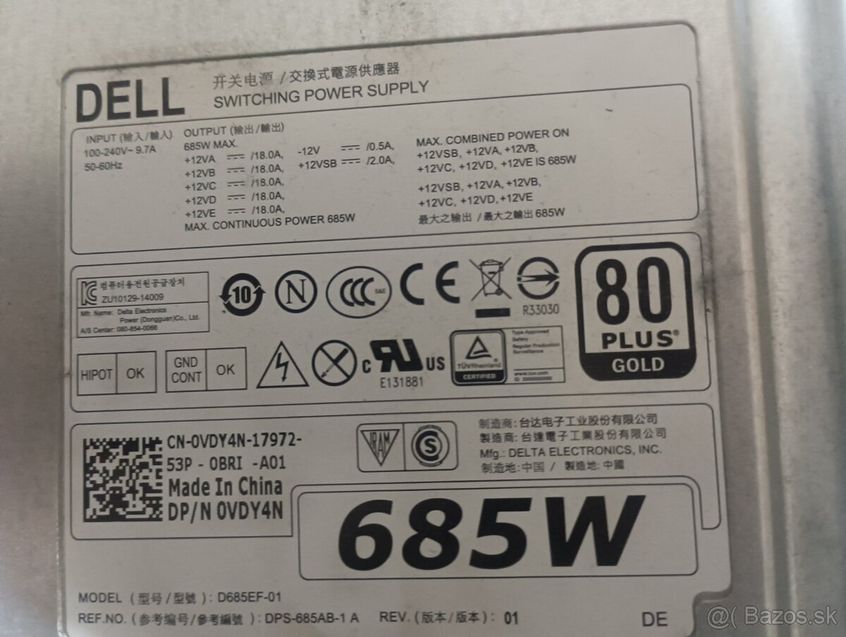 Predám zdroj DELL D685EF-01