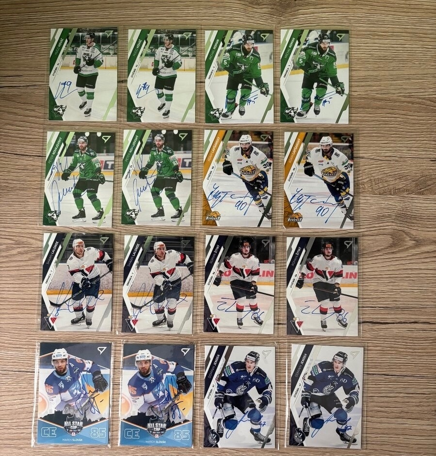 Podpísané hokejové kartičky hokejistov Nové Zámky Extraliga