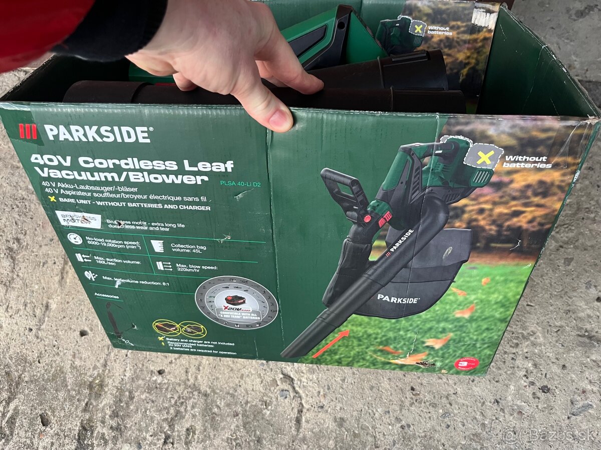 Aku-fukar na lístie Parkside PLSA 40-Li D2,nepoužívany