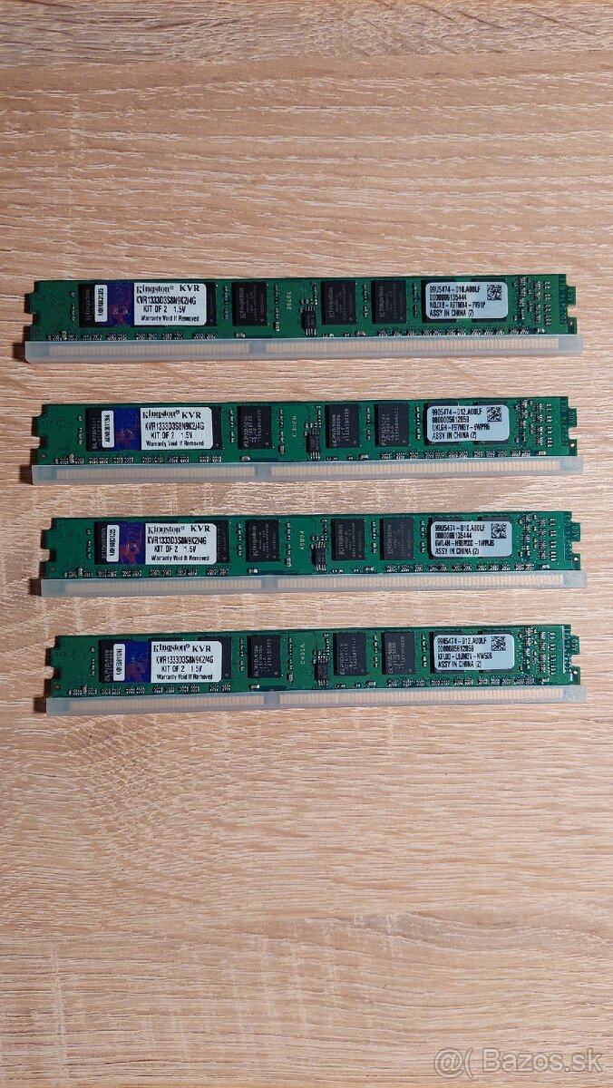 4X Kingston DDR3 Ram 1Gb
