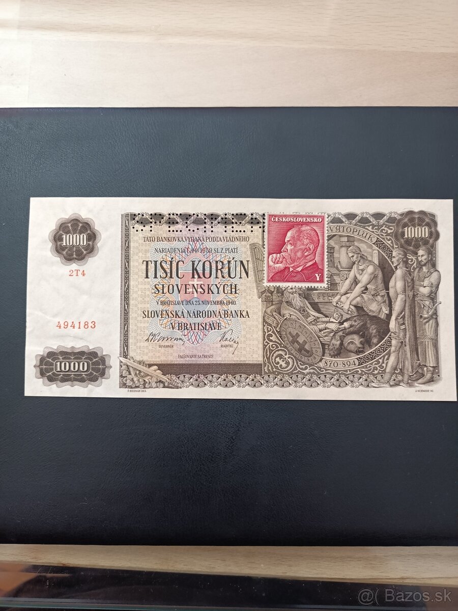 Bankovka 1000Ks 1940 kolok