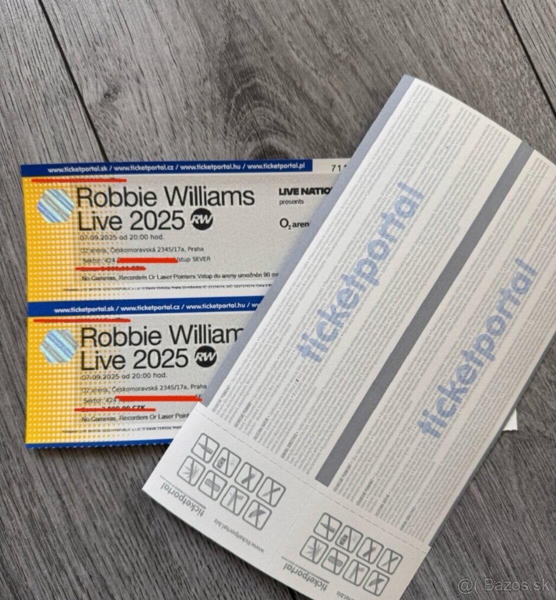 Robbie Williams Praha - papierové vstupenky