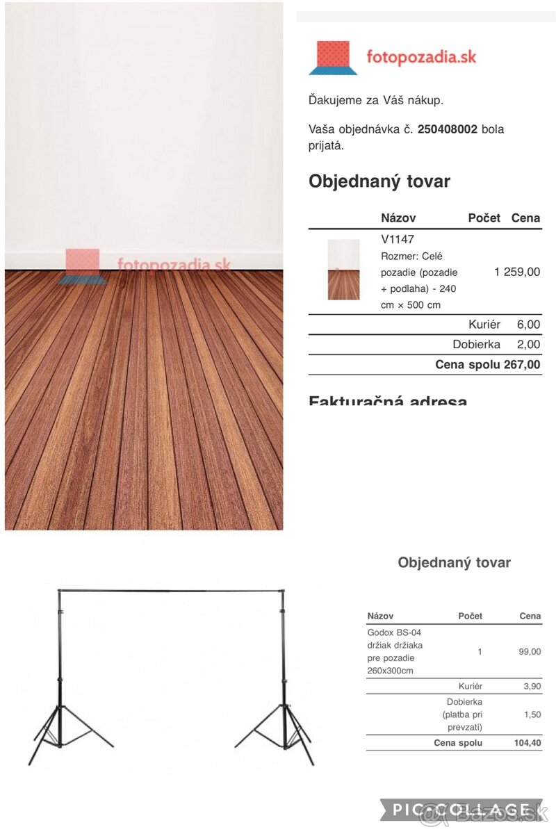Fotopozadie s konštrukciou spolu za 160€