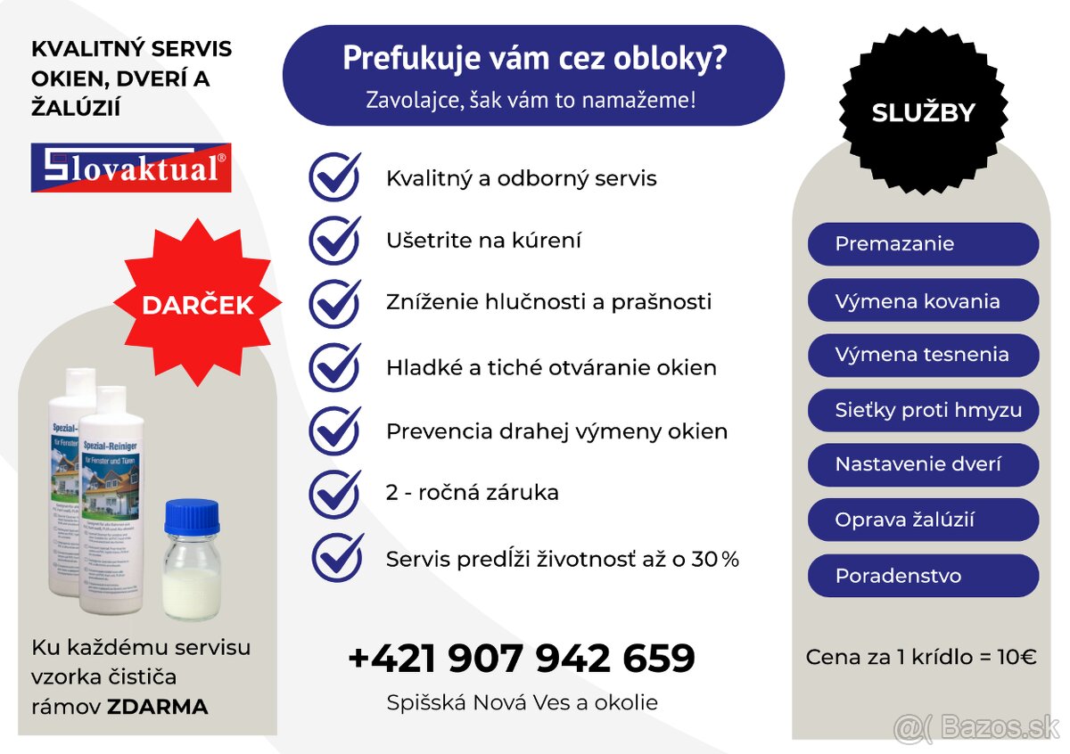 Servis okien, dverí a žalúzií