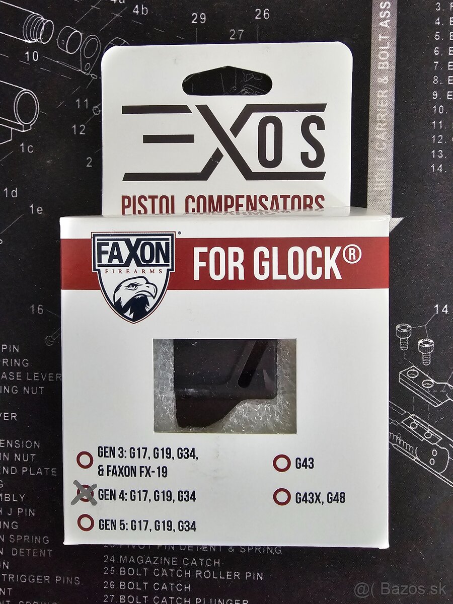 Faxon pištolový kompenzátor - Glock 17,19,34 Gen. 4