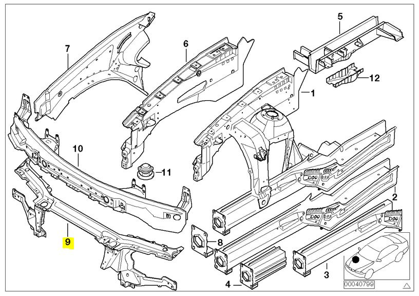 BMW X5 E53 predne celo predna vystuha