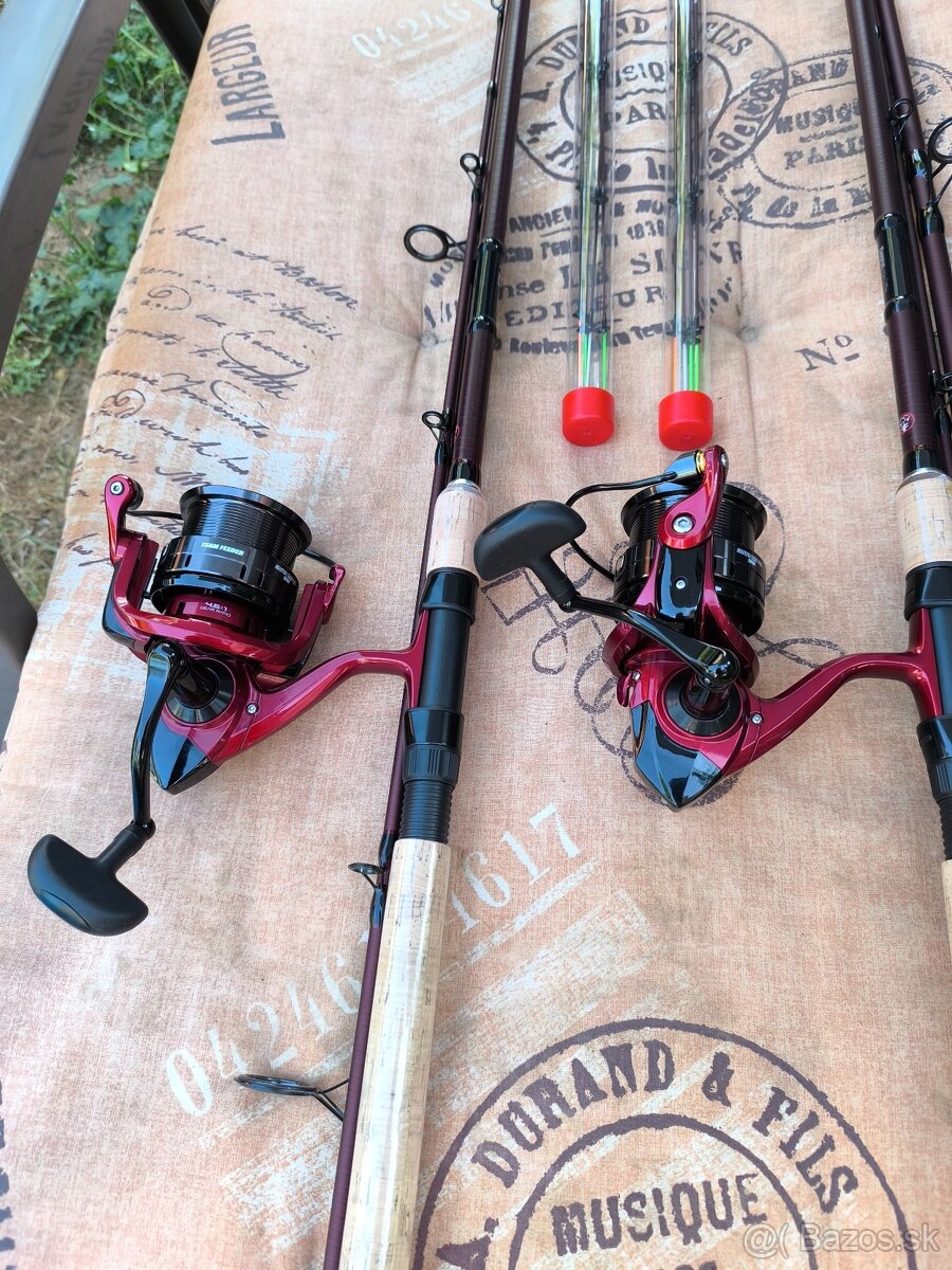 Predám feeder set Delphin M3 4m 215g + navijaky majster carp