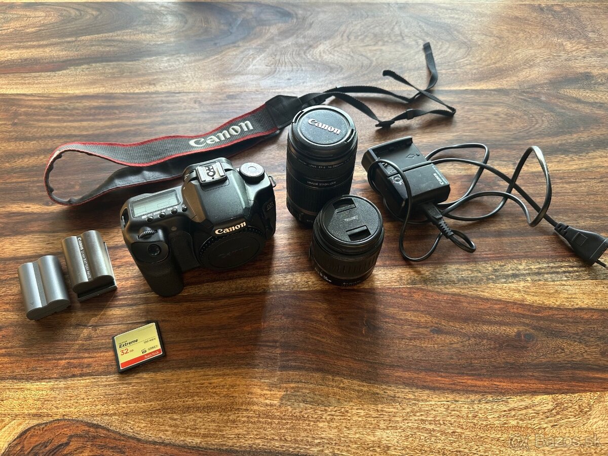 Canon EOS 40D+2 objektívy(18–55mm+55–250mm)+príslušenstvo