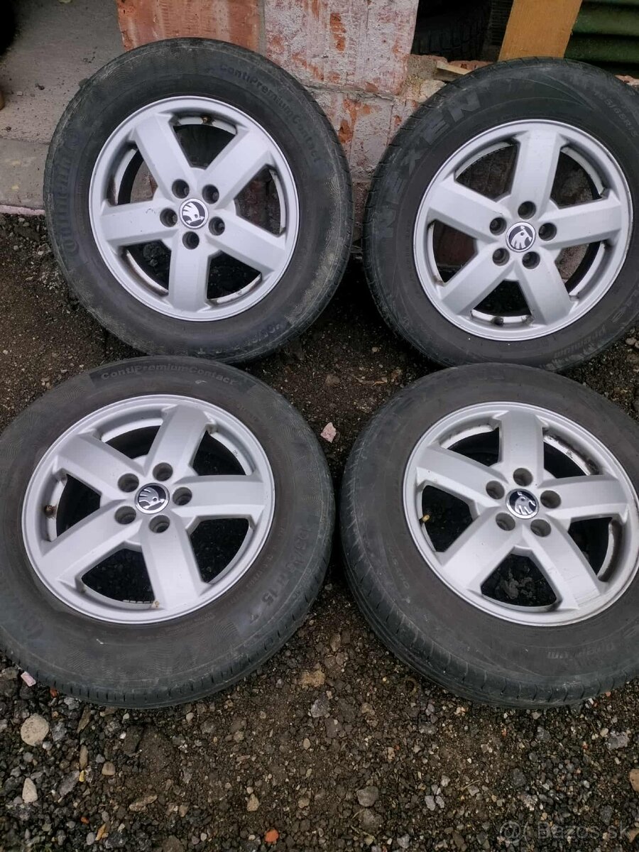 4ks alu disky orig. Škoda 5x100 r15