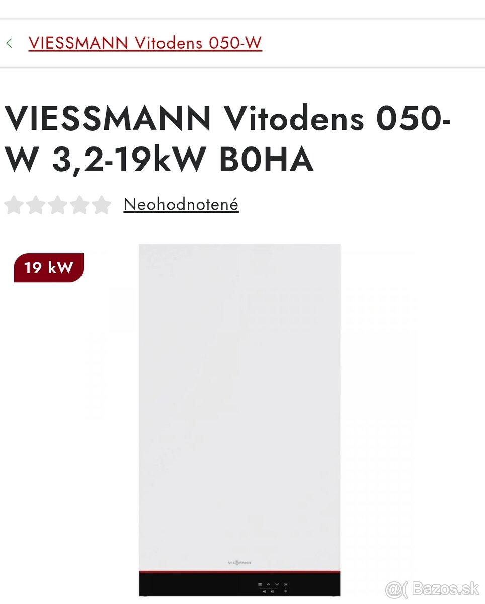 Predám NOVÝ Kotol Viessmann Vitodens 050 W