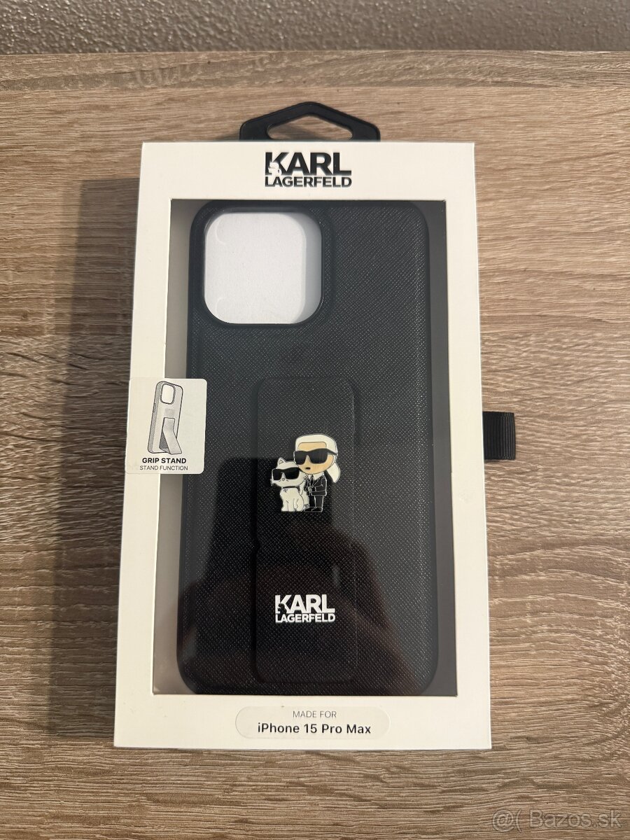 Karl Lagerfeld Saffiano Gripstand kryt na iPhone 15 Pro Max