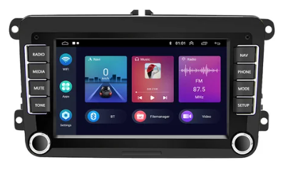 7",2 DIN rádio+CAM,VW,Skoda,Seat,2+64GB,Android,GPS,WiFi,BT