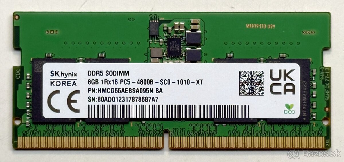 SODDR5 8GB 4800MHz pre notebooky