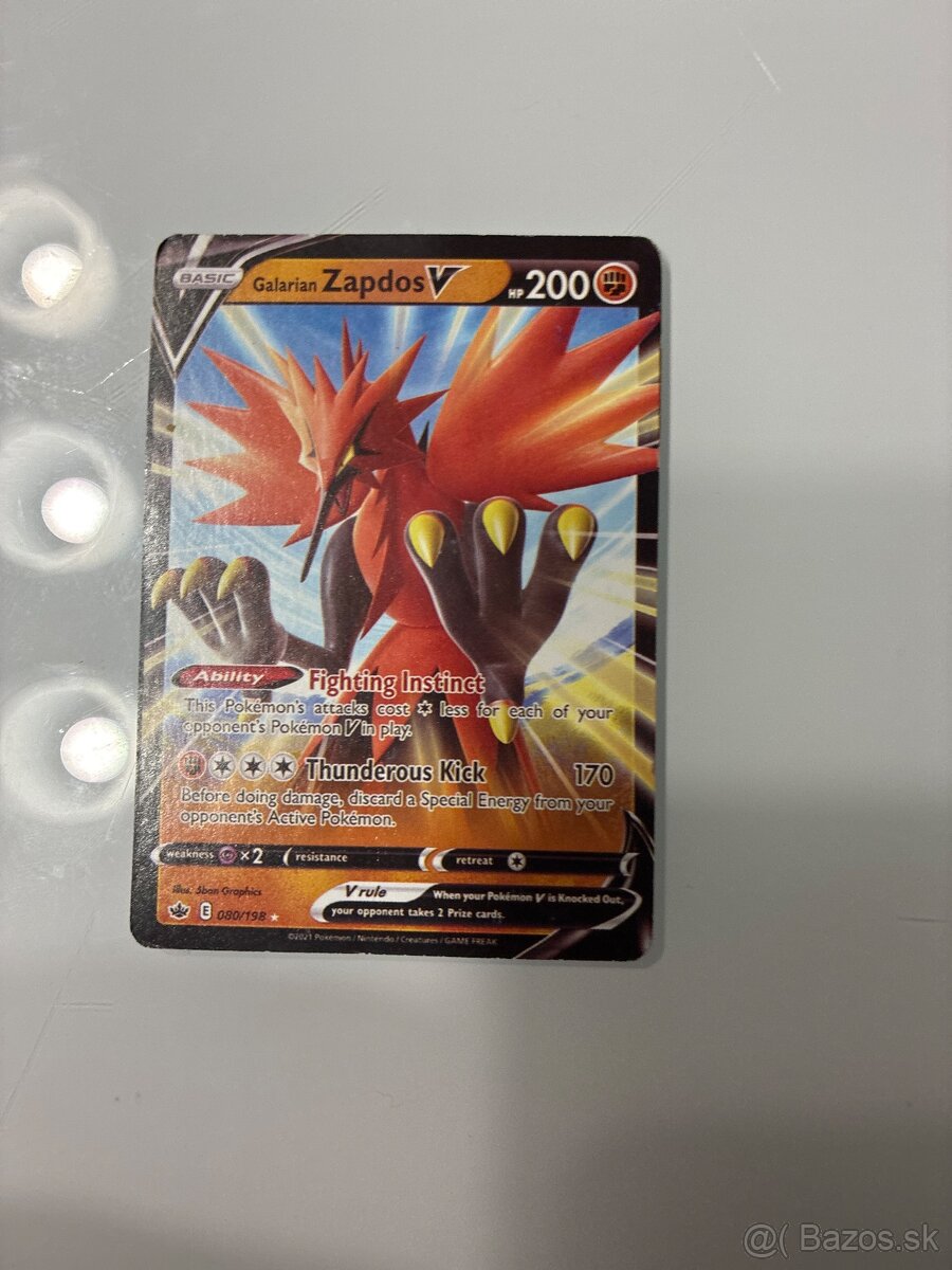 Pokemon karta-galarian Zapdos V
