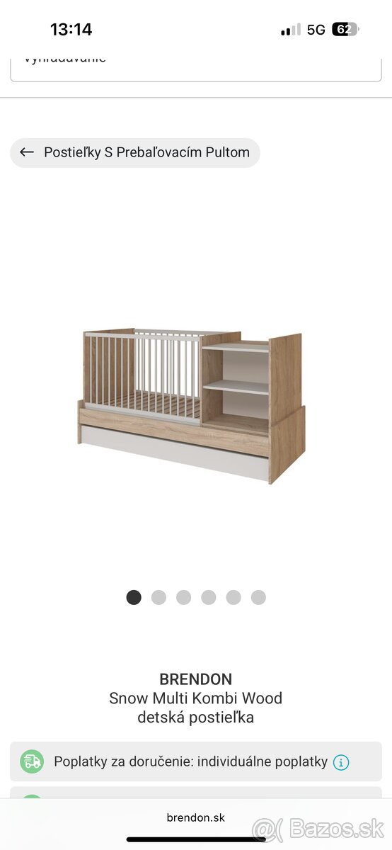Detská postieľka Brendon Snow Multi Kombi Wood