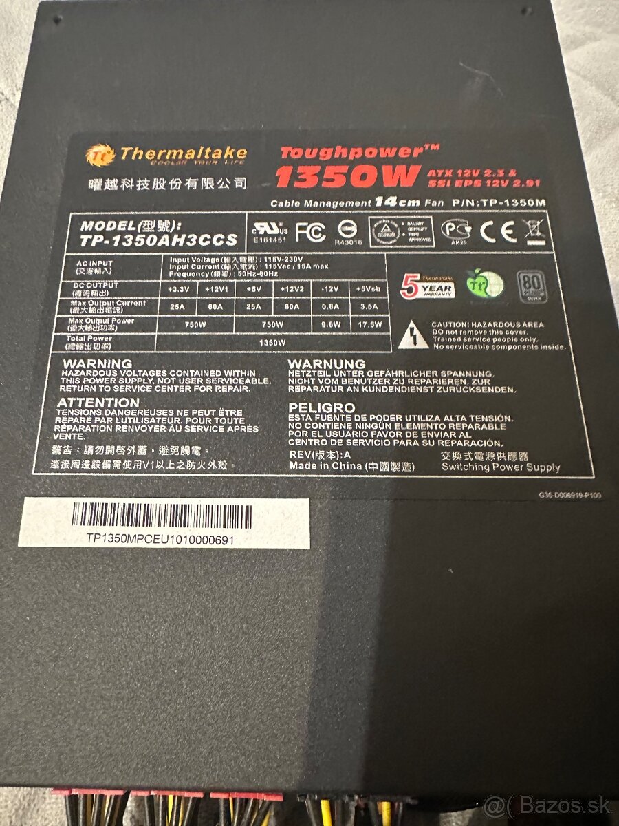 Thermaltake Toughpower TP-1350AH3CCS Power Supply 1350W