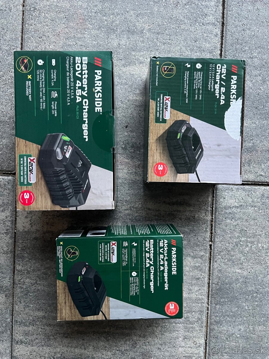 Nabíjačky Parkside 12V a 20V