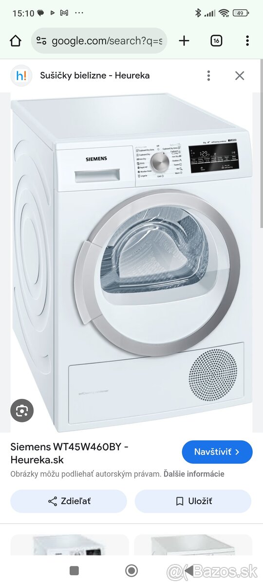 Predám sušičku siemens