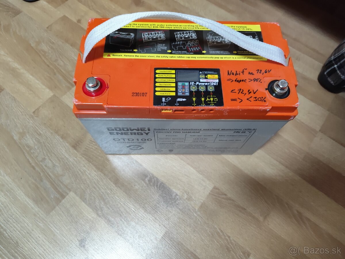 Trakčná (GEL) batéria GOOWEI ENERGY OTD100, 100Ah, 12V