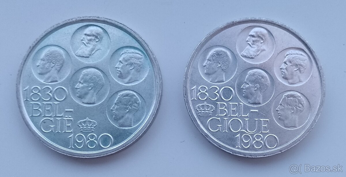 pamatne strieborne mince Belgicko