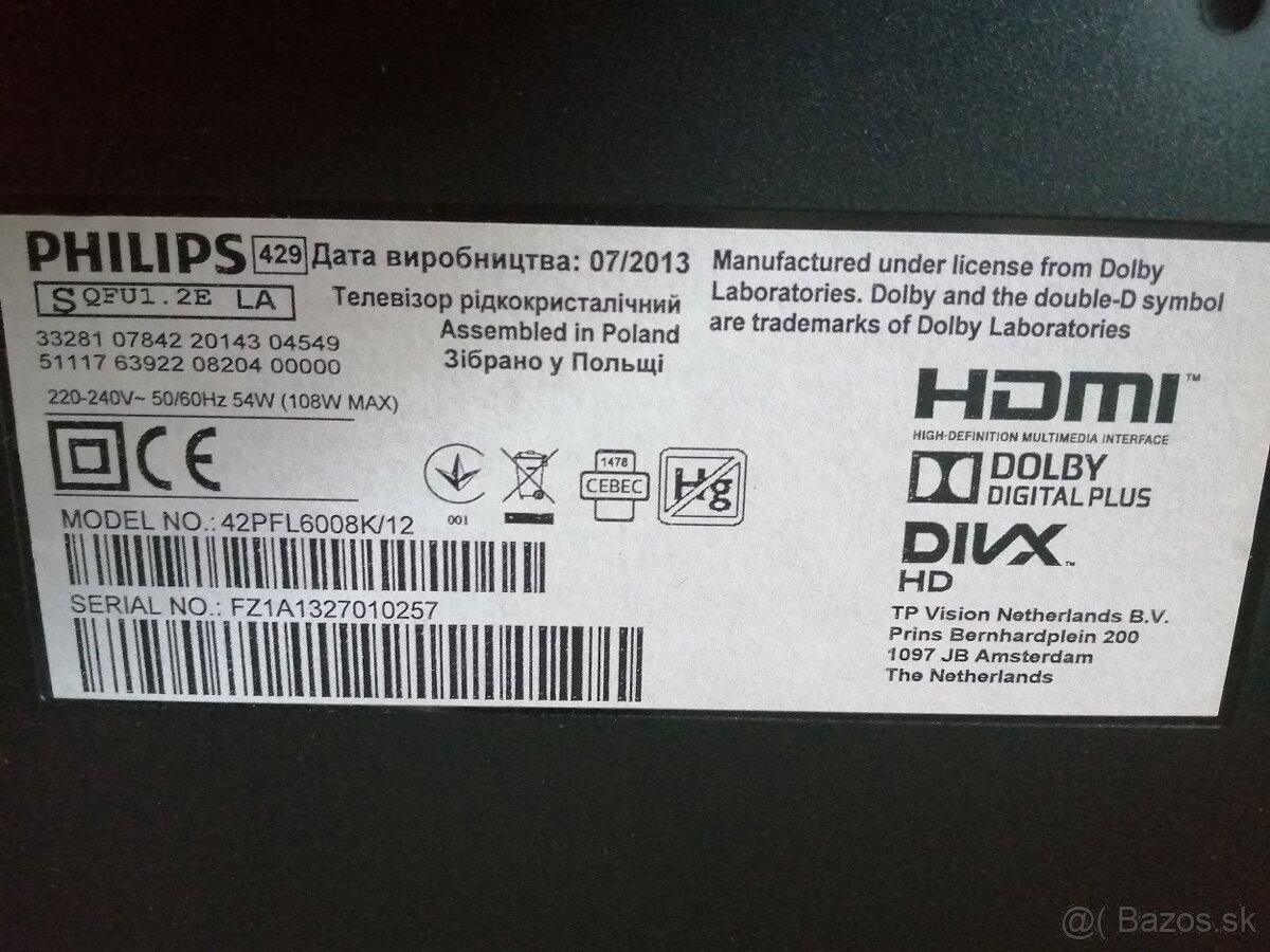 Philips 50pus7006/12 a 42PFL6008/12