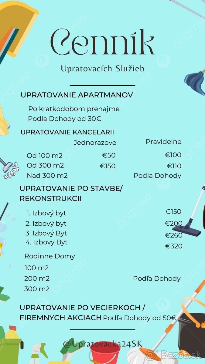 Upratovanie apartmánov – krátkodobé prenájmy od 30 €