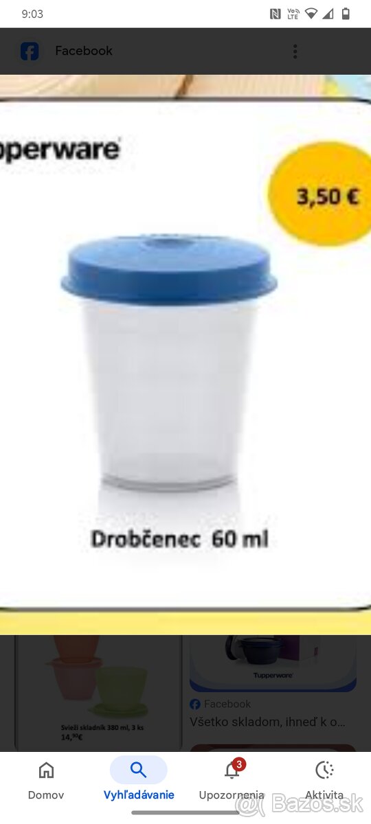 Tupperware drobčence 60 ml., nové