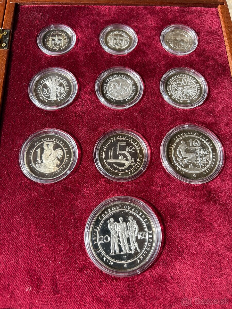 Investičné striebro sada mince 1. Československej republiky