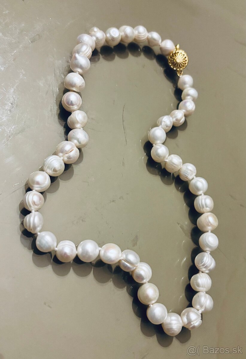 Náhrdelník z bielych pravých perál 10-11 mm