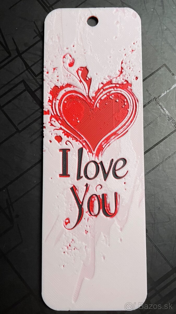 Záložka do knihy - "I LOVE YOU" - 3 farby
