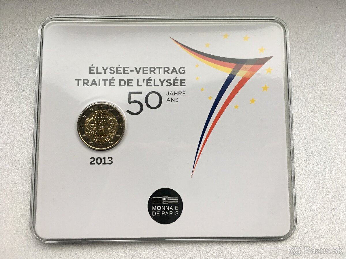 2 euro Francúzsko BU karta 2013 - 50 rokov Elizejská zmluva