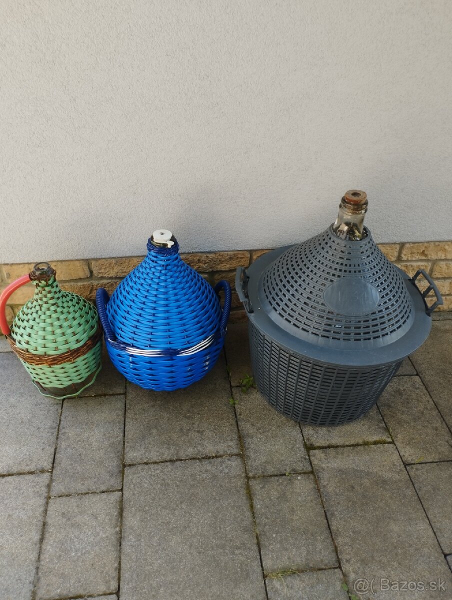Demižony na vino 34l,15l a 3l
