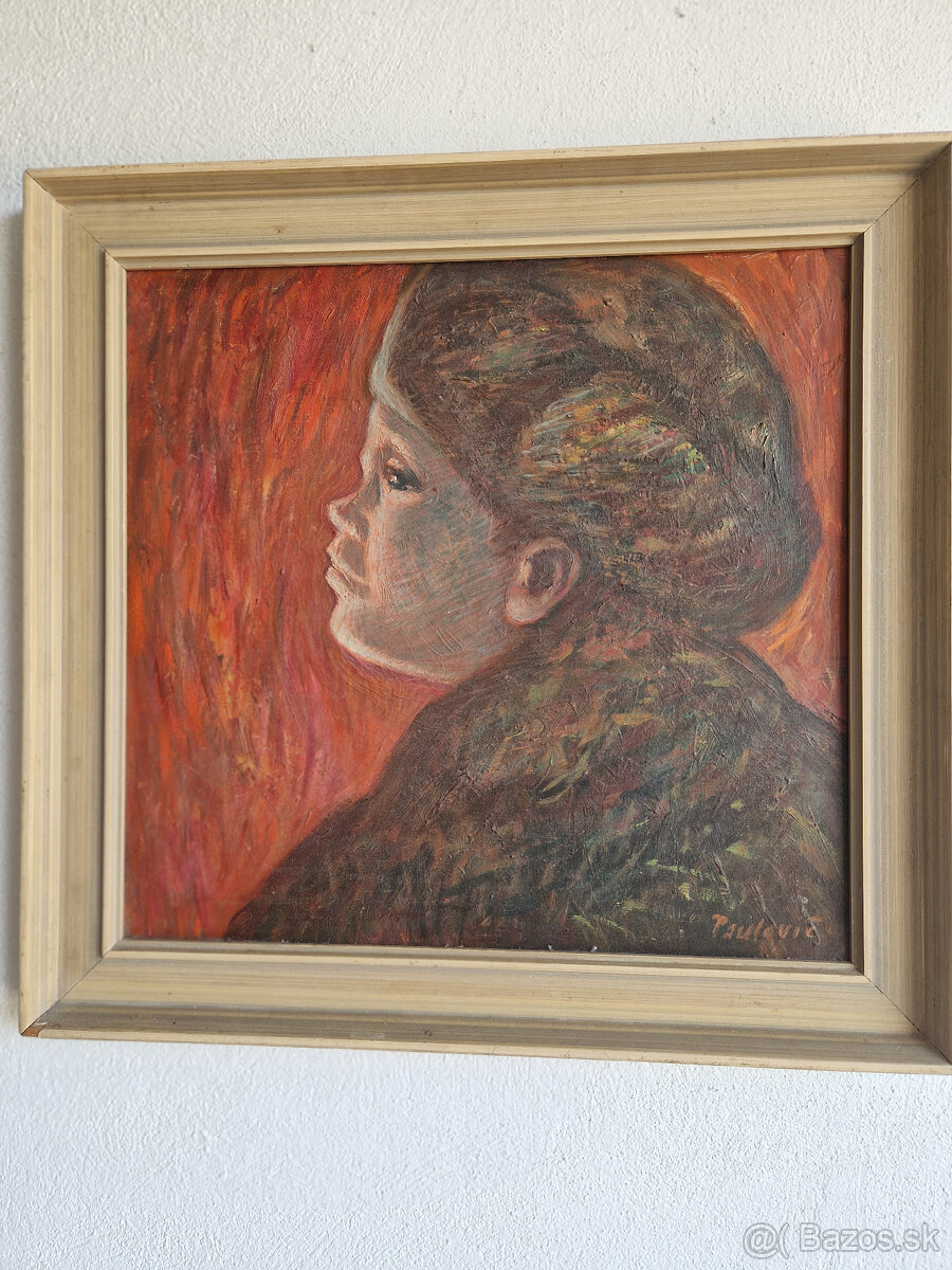 Originál,akad. maliar Emil Paulovic:Kubko 1970 olejomalba