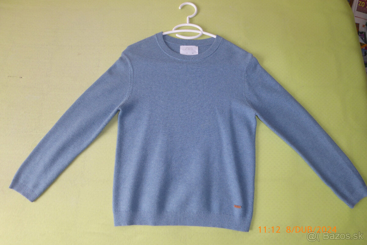Krásny elegantný sveter, tenký, zn.ZARA, 2x oblečený,v.134