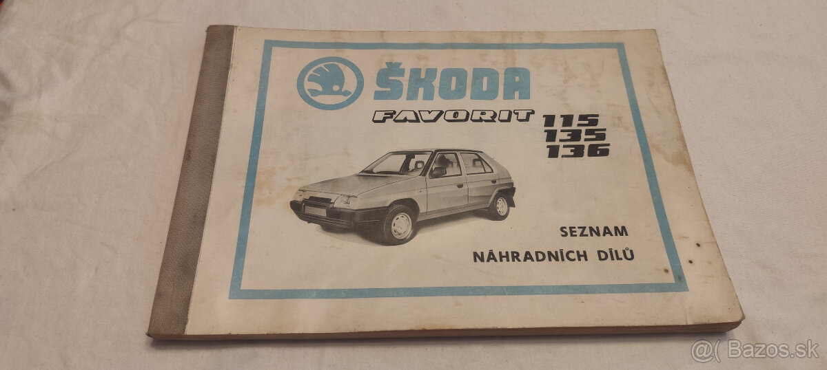 Škoda FAVORIT 115 135 136 seznam náhradních dílů