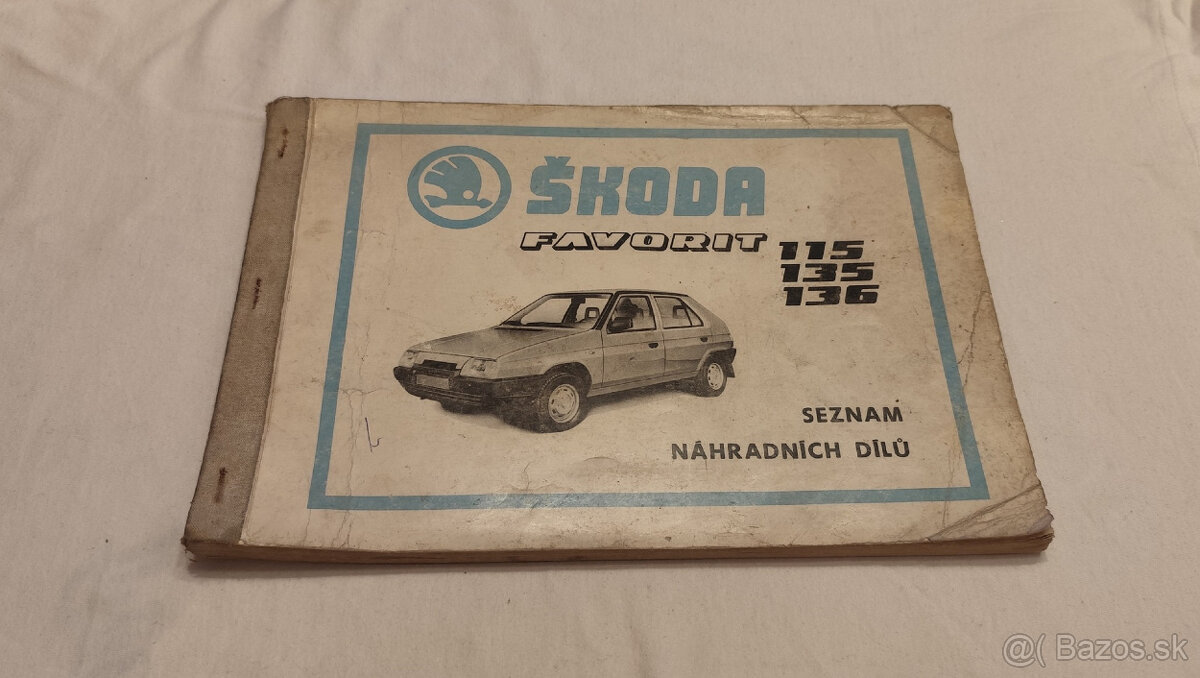 Škoda FAVORIT 115 135 136  seznam náhradních dílů