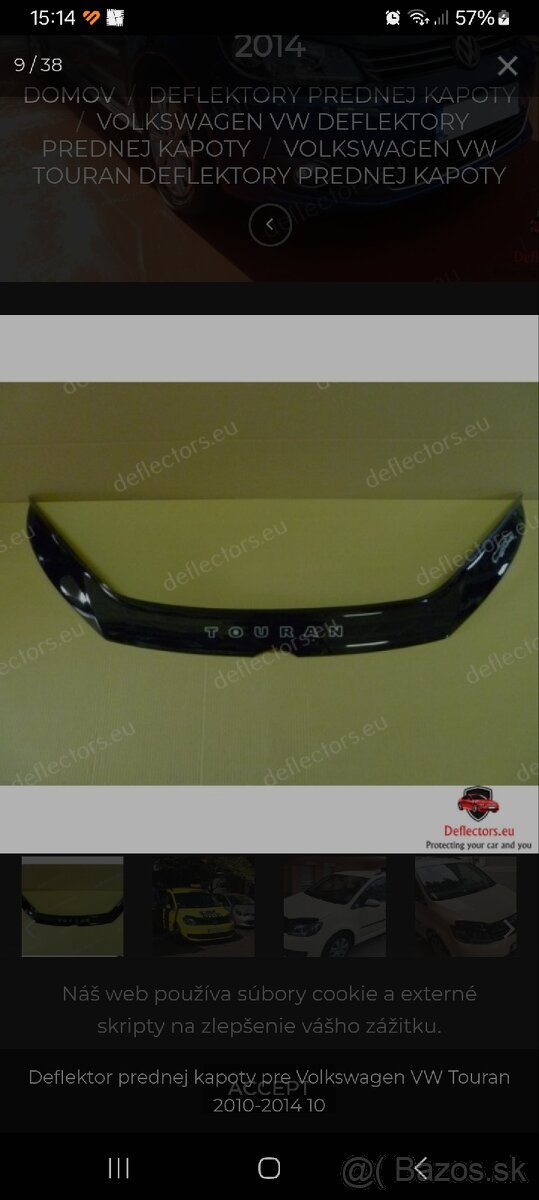 Plastový kryt na kapotu