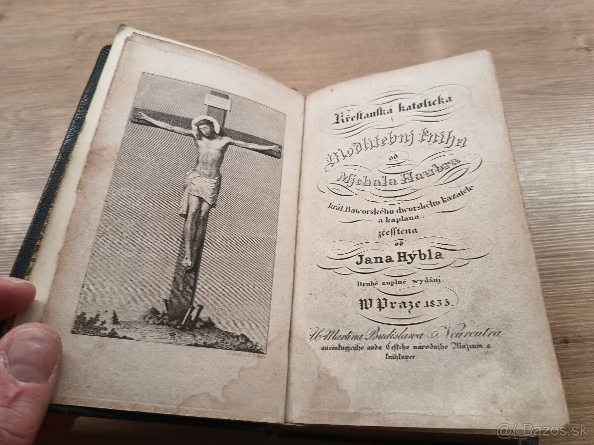 starožitná Kresťanská katolícka modlitební kniha 1835