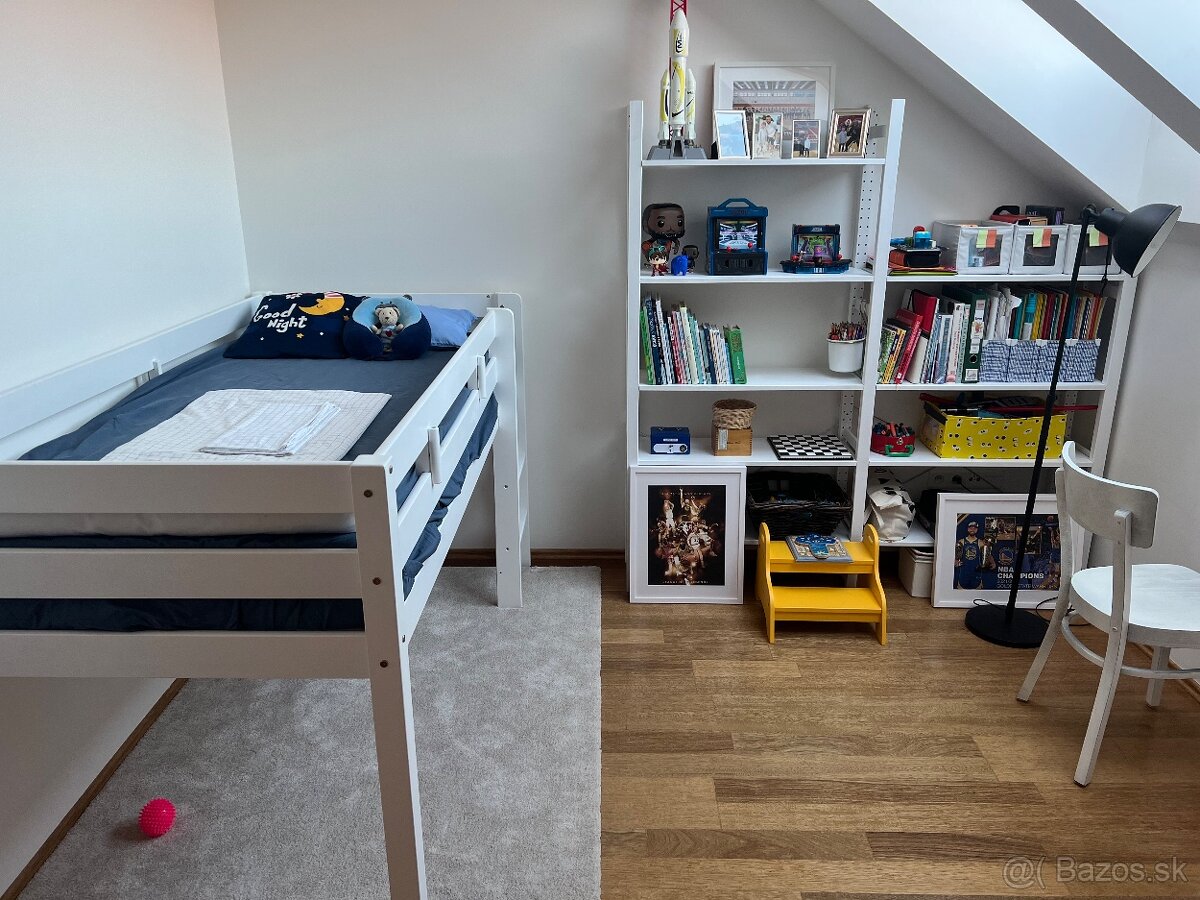 NOVÁ POSCHODOVÁ POSTEĽ, 90/200 cm biela, buk