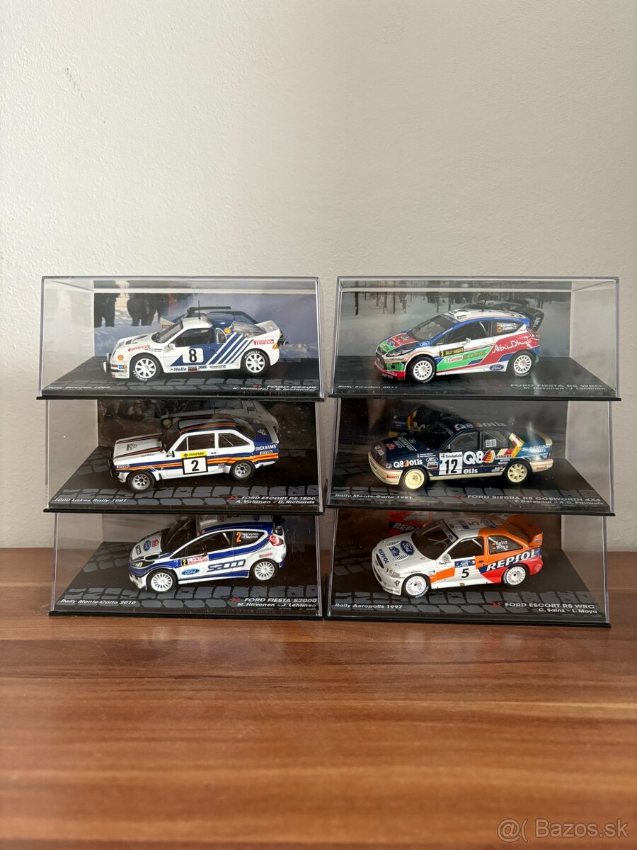 Zberateľské, kovové Rally modely Ford 1:43