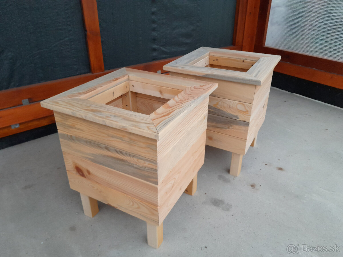 2 x Drevený kvetináč 45x45x52cm