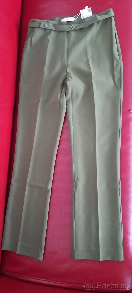 Mango elegantné zelené nohavice