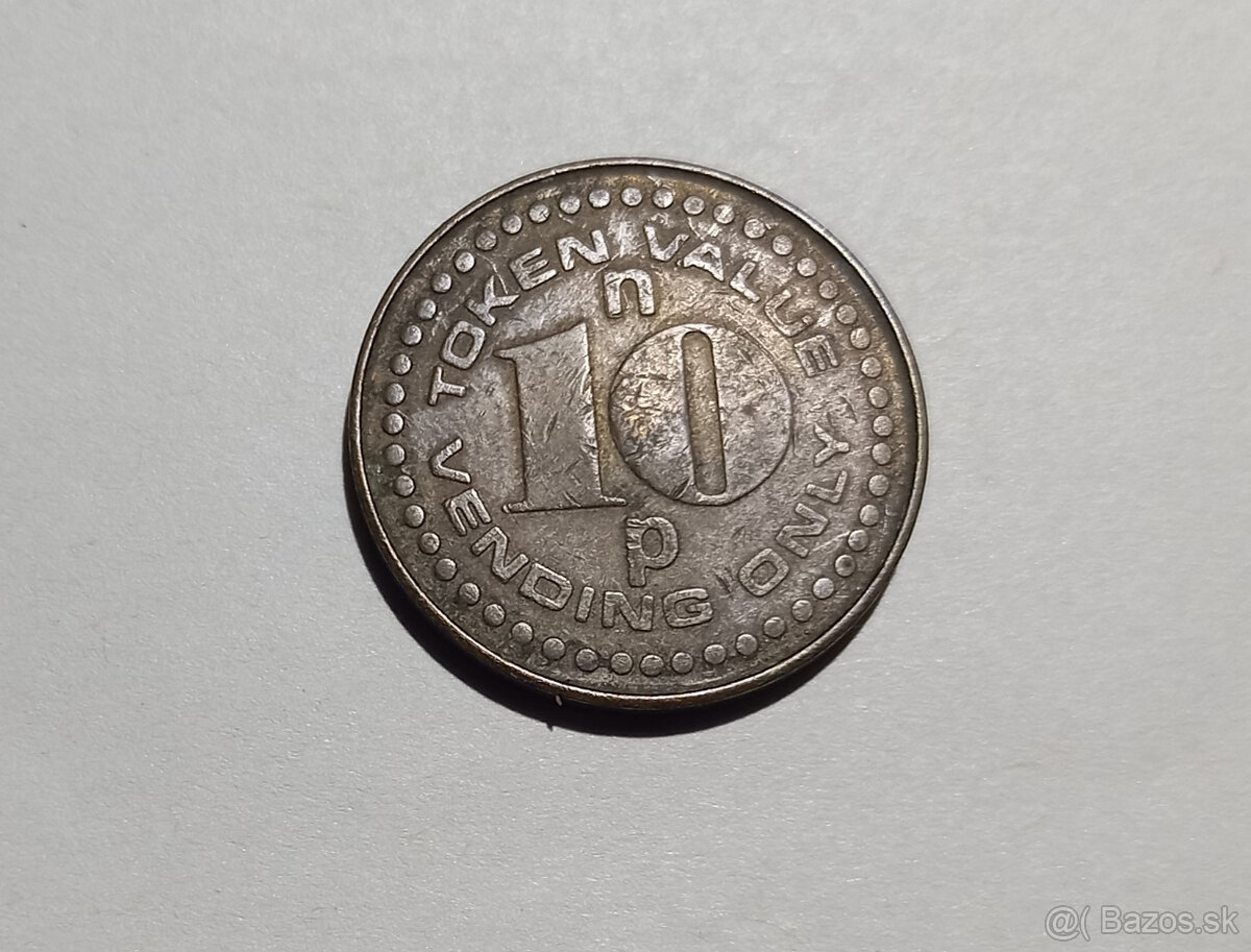 TOKEN VALUE 10p VENDING ONLY